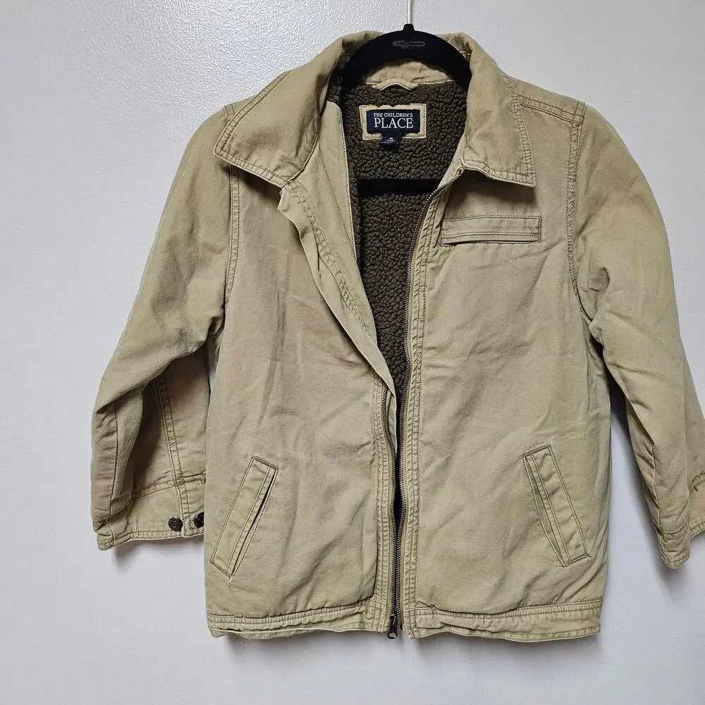Kids The Childrens Place Sherpa Lined Work Jacket Size 7/8